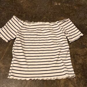 Striped Off-Shoulder Women's Top